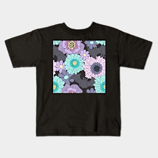 Batty Pastel Goth Boho Flowers Kids T-Shirt